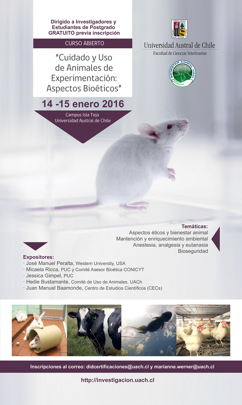 Afiche Curso Bioetica Uso Animales